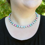 Laguna Rose 8.5mm Crystal Jewelry Necklace in Antique Silver