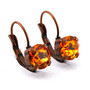 Antique Copper | Dark Orange | 8.5mm Crystal Drop Earrings