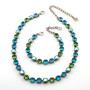 Antique Silver | Teal With It | 8.5mm Crystal Jewelry Necklace & Bracelet