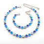 Rhodium | Electric Sapphire | 8.5mm Crystal Jewelry Necklace & Bracelet
