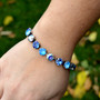 Antique Silver | Electric Sapphire | 8.5mm Crystal Jewelry Bracelet Antique Silver | Electric Sapphire | 8.5mm Crystal Jewelry Bracelet