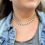 Antique Silver | Electric White Ignite | 8.5mm Crystal Jewelry Necklace Antique Silver | Electric White Ignite | 8.5mm Crystal Jewelry Necklace