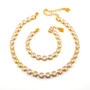 Gold| Electric White Ignite | 8.5mm Crystal Jewelry Necklace & Bracelet