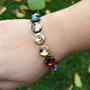 Antique Brass | Autumn Blues | 12mm Crystal Jewelry Bracelet Antique Brass | Autumn Blues | 12mm Crystal Jewelry Bracelet