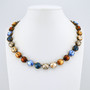 Antique Brass | Autumn Blues | 3/4 Length | 12mm Crystal Necklace Antique Brass | Autumn Blues | 3/4 Length | 12mm Crystal Necklace