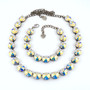 Antique Silver | Aurora Borealis | 3/4 Length | 12mm Crystal Necklace & Bracelet Antique Silver | Aurora Borealis | 3/4 Length | 12mm Crystal Necklace & Bracelet