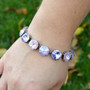 Antique Silver | Periwinkle | 12mm Crystal Jewelry Bracelet Antique Silver | Periwinkle | 12mm Crystal Jewelry Bracelet