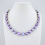 Antique Silver | Periwinkle | 3/4 Length | 12mm Crystal Necklace
