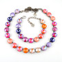 Antique Silver | Painted Skies | 3/4 Length | 12mm Crystal Necklace & Bracelet Antique Silver | Painted Skies | 3/4 Length | 12mm Crystal Necklace & Bracelet