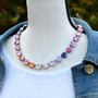 Antique Silver | Painted Skies | 3/4 Length | 12mm Crystal Necklace Antique Silver | Painted Skies | 3/4 Length | 12mm Crystal Necklace