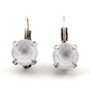 Antique Silver | Electric White Ignite | 8.5mm Crystal Drop Earrings