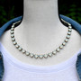 Antique Brass | White Opal | 8.5mm Crystal Necklace
