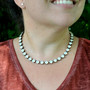 Antique Brass | White Opal | 8.5mm Crystal Necklace