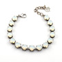 Antique Silver | White Opal | 8.5mm Crystal Bracelet