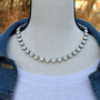 Antique Silver | White Opal | 8.5mm Crystal Necklace