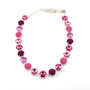 Shiny Silver | Pink Passion | 3/4 Length | 12mm Crystal Necklace