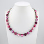 Antique Silver | Pink Passion | 3/4 Length | 12mm Crystal Necklace