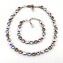 Antique Silver | Mauvelous | 8.5mm Crystal Necklace & Bracelet
