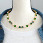 Gold | Lucky Green | 8.5mm Crystal Necklace