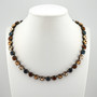 Antique Brass - Fall Blues - 8mm Crystal Necklace