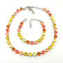 Rhodium | Tequila Sunrise | 8.5mm Crystal Necklace & Bracelet