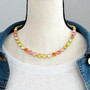 Rhodium | Tequila Sunrise | 8.5mm Crystal Necklace