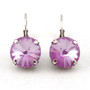 Antique Silver | Paradise Purple Lux | 12mm Crystal Earrings