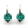 Antique Silver | Caribbean Green | 8.5mm Crystal Earrings