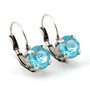 Antique Silver | Paradise Blue Lux | 8.5mm Crystal Earrings