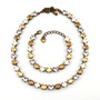 Antique Brass | Candlelight | 8.5mm Crystal Necklace & Bracelet