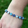 Antique Silver | Blue Spark | 8.5mm Crystal Bracelet