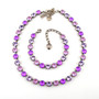 Antique Silver | Violet Vibes | 8.5mm Crystal Necklace & Bracelet