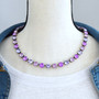Antique Silver | Violet Vibes | 8.5mm Crystal Necklace