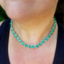 Shiny Silver | Caribbean Green | 8.5mm Crystal Jewelry Necklace