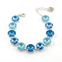 Shiny Silver | Blue Lagoon | 12mm Crystal Bracelet