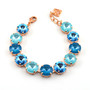 Rose Gold | Blue Lagoon | 12mm Crystal Bracelet