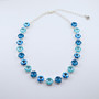 Shiny Silver | Blue Lagoon | 12mm Crystal Necklace | 3/4 Length