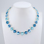 Shiny Silver | Blue Lagoon | 12mm Crystal Necklace | 3/4 Length