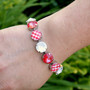 Rhodium | Cherry Picnic | 12mm Crystal Bracelet