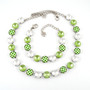 Rhodium | Apple Picnic | 12mm 3/4 Length Crystal Necklace & Bracelet