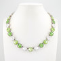 Rhodium | Apple Picnic | 12mm 3/4 Length Crystal Necklace