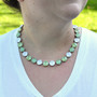 Rhodium | Apple Picnic | 12mm 3/4 Length Crystal Necklace