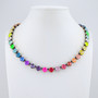 Antique Silver | Pastel Glam | 8.5mm Crystal Jewelry Necklace