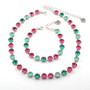 Shiny Silver | Refreshing Mint | 8.5mm Crystal Jewelry Necklace & Bracelet