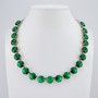 Rhodium | Majestic Green | 12mm 3/4 Length Crystal Necklace