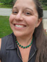 Rhodium | Majestic Green | 12mm 3/4 Length Crystal Necklace