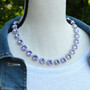 Rhodium | Violet | 12mm 3/4 Length Necklace