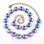 Antique Silver | Vitrail Light | 3/4 Length | 12mm Crystal Necklace