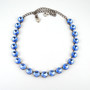 Antique Silver | Light Sapphire | 3/4 Length | 12mm Crystal Necklace