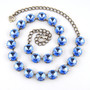 Antique Silver | Light Sapphire | 3/4 Length | 12mm Crystal Necklace